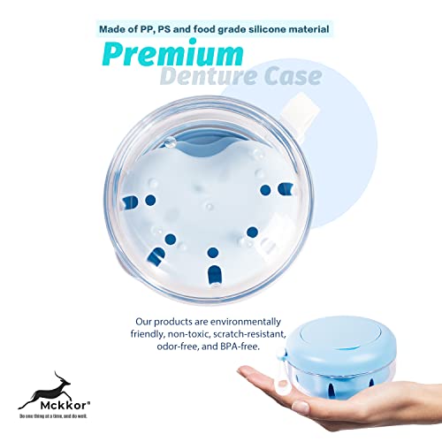 Denture cup, Definitely No-Leak Denture Bath Box for Traveling Perfectly, Denture Cup with Strainer & Mirror(White) - color: White
