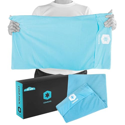 ICEWRAPS Fabric Cover for 12 x 21 Clay Pack, Reusable Ice Pack Cover - Blue | Oversize Clay Pack - Soft Reusable ice pack cover, Durable ice pack holder, Custom-Fit Sleeve, Machine Washable, Lightweight - size: 12"x21", style: Fabric Cover Only