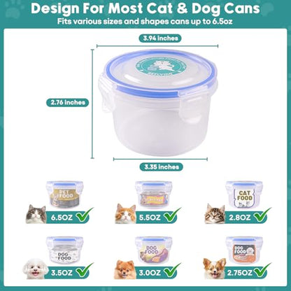 REFLYING Canned Cat Food Storage Lids Reusable Airtight Can Cover | Reusable airtight cat food can lids,Keeps wet food fresh,eliminates odor,Includes SUS 304 spoon and can opener - color: 1 Jar（S）+1 Spoon
