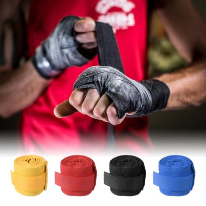 PATIKIL Boxing Hand Wraps, Elastic Boxing Wraps Cotton Fist Mitts Wrist Straps Protection for Muay Thai Martial Art - color: Black, size: 98 inch