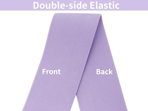 Lavender Knit Elastic Band 3 inch 5 Yards Double-Side Twill Woven Elastic Heavy Stretch Elastic Spool for Sewing Pants Waistband, Wigs, Skirts, Craft DIY Projects (#33) - color: Lavender #33