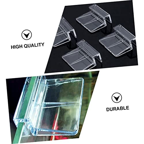 WOONEKY 10pcs Acrylic Fish Tank Support Clips Durable Aquarium Brackets for Glass Covers Safe for Fish and Pets for Open Tanks and Turtle Habitats