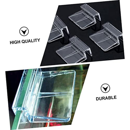 WOONEKY 10pcs Acrylic Fish Tank Support Clips Durable Aquarium Brackets for Glass Covers Safe for Fish and Pets for Open Tanks and Turtle Habitats