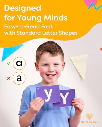Spanish Alphabet Flash Cards - Thick ABC Flash Cards for Kids Ages 3-6 - Lowercase & Uppercase Letter Recognition Learning Game