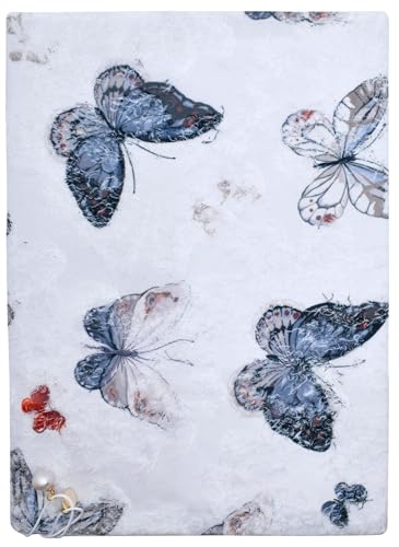 BLBMH 6.5x9.5 Bible Cover with Bookmark | Non-Stretch Fabric Book Cover for Hardcover/Paperback | Privacy Reading Gift for Women - Butterfly A - color: Butterfly a, size: 9.5in