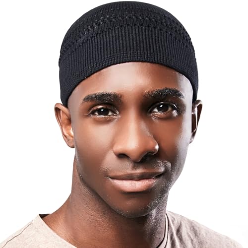 Tough Headwear Kufi Hat - Kufi Hats for Men Muslim, Turkish Kufi Cap - color: Black Lattice