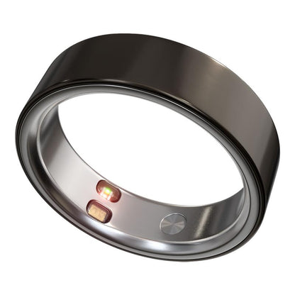 Smart Ring Health Tracker 5ATM Waterproof Sport Ring Exclusive Vibration Alerts Titanium Blood Oxygen/Sleep/Emotional Management Women Cycle Prediction Compatible with iOS/Android Dark Stealth 13.5 - color: Dark Stealth, size: 13.5