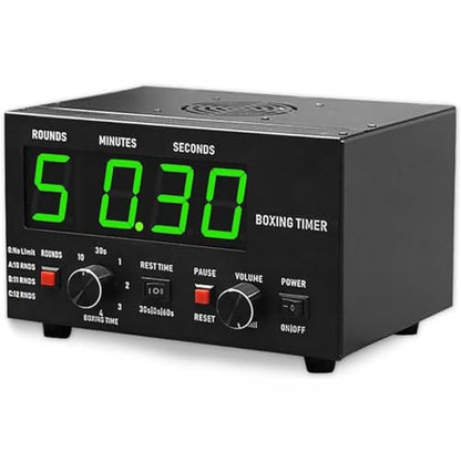 Boxing Interval Timer, Professional Gym Timer with Adjustable Buzzer Alarm, Classic Boxing Round Timer for Muay Thai, MMA, Kickboxing, 30S-10min Training and 0/30/60S Rest Time,Green - color: Green