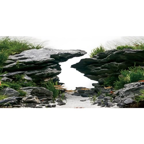 AWERT 72x24 inches Viewing Stone Fish Tank Background River Bed & Lake Aquarium Background Seaweed Aquarium Vinyl Background - size: 72x24in/180x60cm