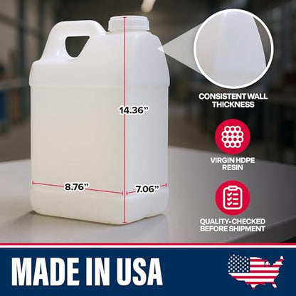 Stock Your Home 2.5 Gallon Water Jug, Made in USA — Heavy-Duty HDPE Carboy Oil Container with Secure Lid, Motor Oil Jug, Container for Used Motor Oil, Multi-Use Jug for Water, Oil & Industrial Liquids