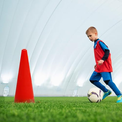 Versatyle Heavy Duty Agility Training Cones (2 in, 6 in, 9 in, 12 in, 28 in) for Sports, Kids Coaching, Multipurpose Field Marker Cones, Soccer, Basketball Drills, Bike, Motorcycle, Traffic Training - style: 28in, Orange