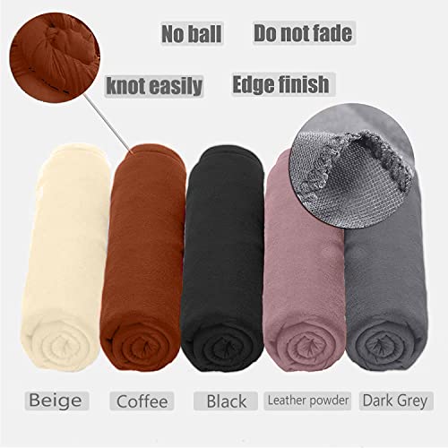 ZRQ 5 Pieces Stretch Headwrap Scarf Jersey Turbans for Women Fashion Headwear Boho Extra Long Scarf Soft Breathable Easy Knot Hijab Tie (Black,Coffee,Beige,Leather powder,Dark Grey) - color: Black,Coffee,Beige,Leather powder,Dark Grey