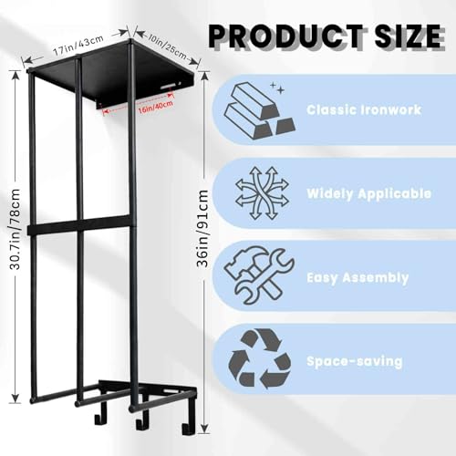 Camping Chairs Storage for Garage - Metal Camping Chair Wall Holder for Garage Organization, Camping Chair Storage Racks with 3 Hooks, Beach Chair Umbrella Wall Storage Rack - size: 17IN