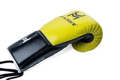 HIT N MOVE Süvari Horsehair Boxing Gloves Hook and Loop, Lace-Up Boxing Gloves Men, Boxing Equipment, MMA Gloves Men, UFC Gloves Horsehair and 100% Cow Leather - size: 12 Oz, style: Lace-Up Yellow/Black