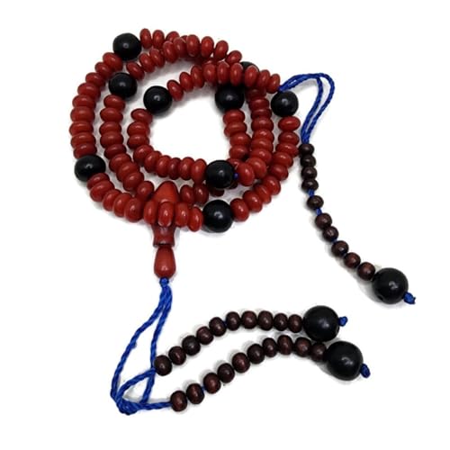 Muslim Prayer Tasbih 99 Beads AMN-110 Islam Dhikr Rosary Craft Misbaha Eid Ramadan Gift (Red/Black) - color: Red/Black