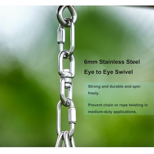 Punching Bag Chain, 304 Stainless Steel Chain & Swivel with Quick Connection Links for Heavy Bag, Boxing Bag