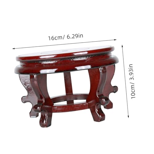 Veemoon Wooden Plant Stand Base for Flower Pot Indoor, round High-density Board Holder 14cm Inner Diameter 10cm Height, Heavy Duty Support to 70lbs for Vase, Planter, Aquarium Display