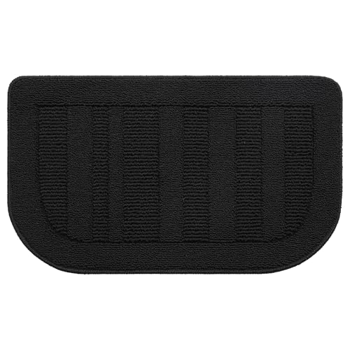 BEQHAUSE 30x18 Inch Kitchen Rugs Non Slip Washable Kitchen Sink Rug, Black - color: Black, size: 1'6" x 2'6" (Semicircular)