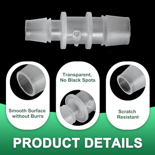 PATIKIL Hose Barb Reducer, 3 Pcs 1/2" to 3/8" Hose ID Connectors Joint Plastic Pipe Fitting Splicer Mender Union Adapter for Air Water Fuel Gas Aquarium, White - size: 1/2" to 3/8"