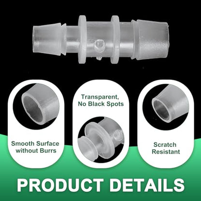 PATIKIL Hose Barb Reducer, 3 Pcs 1/2" to 3/8" Hose ID Connectors Joint Plastic Pipe Fitting Splicer Mender Union Adapter for Air Water Fuel Gas Aquarium, White - size: 1/2" to 3/8"