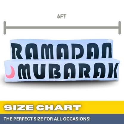6FT Ramadan Inflatable Just Ramadan Mubarak! - Islamic Ramadan Decor for Outdoor Front/Back Lawns, Built-in LED Lights and Fan to Blow Up with Air, Iftar/Eid Gift