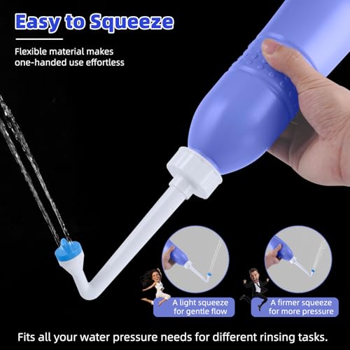 Hibbent Portable Bidet Sprayer and Travel Bidet with Hand Held Bidet Bottle for Personal Cleansing Use Extended Nozzle - Personal Hygiene Care Toilet Bidet Shower/Bathroom Bidet Spray -21.8oz(620ml) - color: Purple, style: 620ml