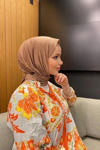 Instant Hijab Scarf for Women – Soft, No-Iron, No-Pins, Ready-to-Wear Hijab – Stretchy & Lightweight Polyester Fabric - color: C17 Cappuccino