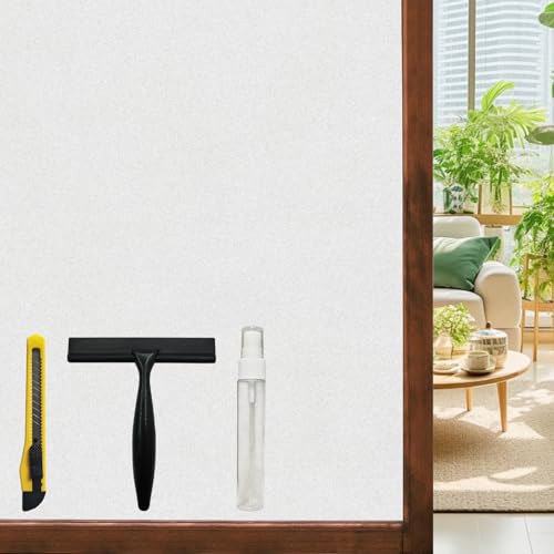 Window Privacy Film Bathroom Frosted Glass Film,Pure | Window Decoration UV Protection Reusable Static Electricity Adsorption Soft Light Living Room Office 23.6 x 78.7 Inch - color: Pure, size: 23.6"×78.7"