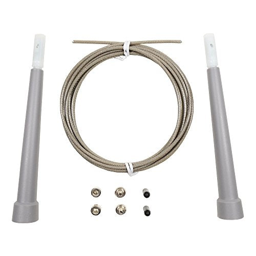 10 FT Adjustable Speed Jump Rope for Crossfit Boxing MMA Double Unders WOD Skipping Workout Fitness Cardio Endurance Training Martial Arts - Adjustable for Men, Women, Children - color: Gray