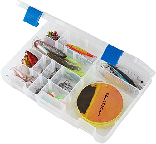 Medium Plastic Fishing Tackle Box Storage Organizer Box 3600 with Adjustable dividers Tackle Tray Parts Crafts Case 2 Pack