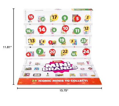 Mini Brands Advent Calendar by ZURU Limited Edition Advent Calendar, Includes Mini Brand Foodie & Toys, Mystery Collectibles Toys Comes with 24 Minis