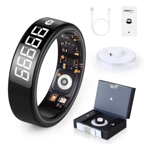 XG.&co Muslim Islamic Zikr Tasbih Smart Ring IP68 Waterproof Fitness Tracker Tasbih Counter Tasbeeh Counter Prayer Reminder Fajr Tracker Sleep Monitor Multi-Sport Magnetic Type C Gift - size: 11