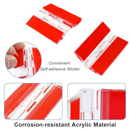 Hitefu Clear Acrylic Hinges, 45x35mm, 12 Pcs | Invisible, Self Adhesive, For Aquarium Lids, Cabinets, Display Stands & DIY Furniture - size: 45*35mm