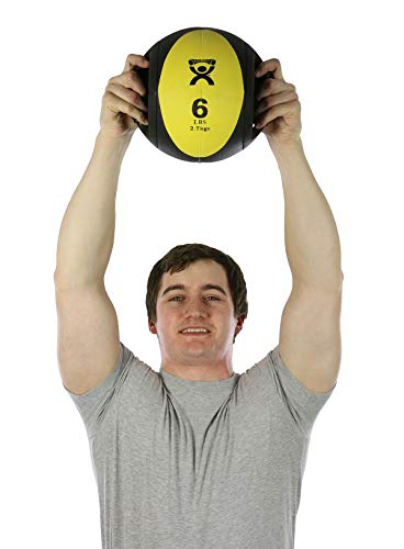 CanDo 10-3180 Dual Handle Medicine Ball, 9" Diameter, 6 lb, Yellow