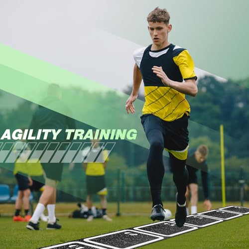 WinnerWhy Rubber Agility Ladder Non-Slip Rubber Speed Agility Training Ladder Pad for Soccer Football Footwork Training Equipment for Fitness Boxing Sports Quick Exercise Gym Workout - size: 8 ft