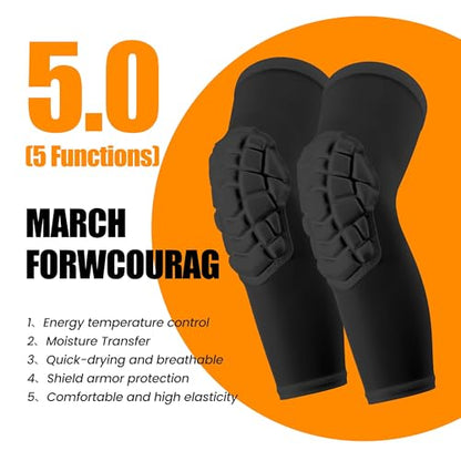 Basketball knee pads, compression leg covers for teenagers and adults, wrestling knee pads, football volleyball, pickleball, weightlifting knee pads (1 black long knee pad, Medium) - color: 1 black, size: Medium