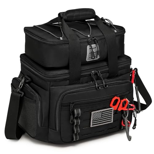 Fishing Tackle Bag, Detachable Fishing Reels Storage Pouch, Fishing Gear Organizer, Adjustable Shoulder Strap Fishing Bags for Saltwater & Freshwater - color: Black