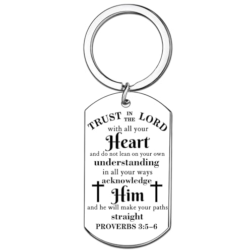 Christian Gifts for Men Bible Verse Keychain