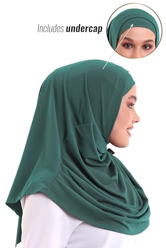 ihvan online, Hijab Scarves for Women, Ready to Wear, Lightweight and Comfortable Headscarf, Instant Turban, Jersey, Presewn - color: Aqua Green