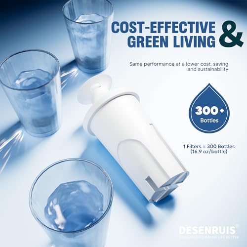 Water Filter Replacement Compatible with Brita Water Pitcher and Dispensers | Fit for Classic 35557, OB03, Mavea 107007, Reduce Chlorine and Bad Taste, BPA free, Pack of 3, By DESENRUIS