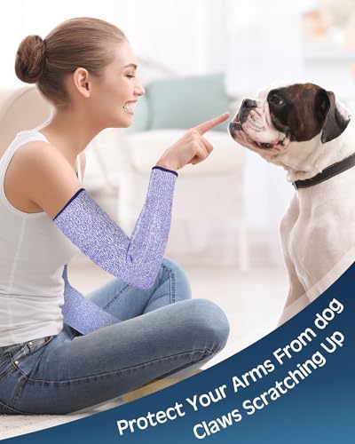 Geyoga Arm Sleeves Guards Cut Resistant HPPE,X-Large,Hppe,Gray - color: Blue, size: Large, style: Hppe