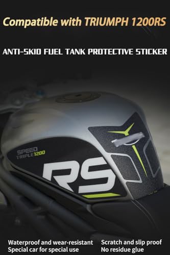 Compatible with TRIUMPH 1200RS Motorcycle Tank Pad Anti-slip Fish Bone Sticker Wear Resistant Body Protector Decal Modification Parts (Solid Black) - color: Solid Black