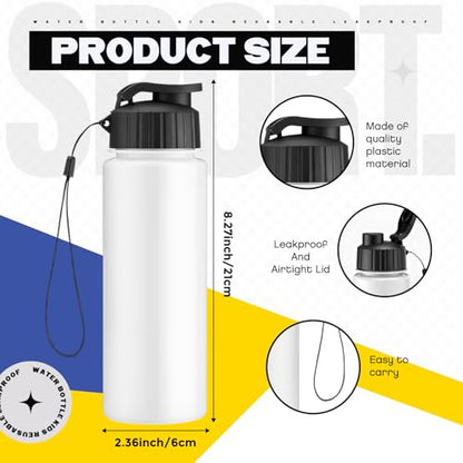 Mifoci 20 Pieces Water Bottle Bulk 17 oz Plastic Water Bottles Bulk Gym Sports Adults Reusable Large Bottles with Leak Proof Flip Top for Party Outdoor (Solid White) - color: Solid White