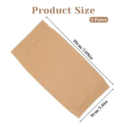 2 Pairs Tattoo Cover up Sleeve, Forearm Concealer Support | Tattoo Aftercare UV Protection over Sleeve Elbow Sleeves for Women Men - color: Nude