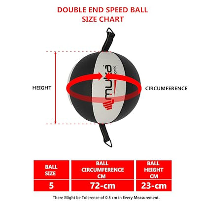 Boxing Speed Bag - Double End Punching Bag, Heavy Duty Synthetic Leather Boxing Ball - Gym Speed Reflex Ball - Muay Thai Training Swivel Ball for Fitness - style: Round Shape/White