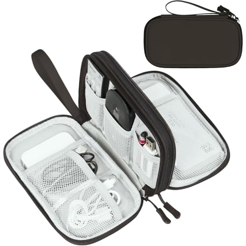 FYY Electronic Organizer, Travel Tech Pouch Bag, Cable Organizer Coffee - color: Coffee, size: 7.5 x 4.3 x 2.2 inches