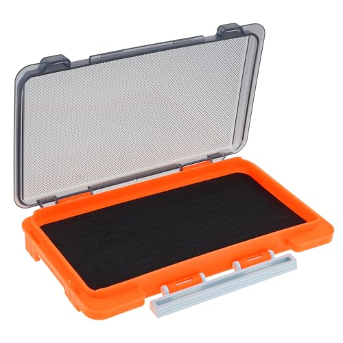 Fishing Tackle Box Slit Foam Case, Super Slim Fishing Lures Jig Box Hooks Spinners Spoons Storage Tackle Tray, (6.8 * 3.8 * 0.8inch) (Orange) - color: Orange