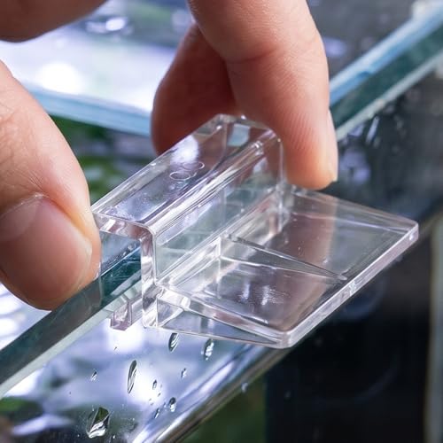 20pcs Fish Tank Lid Locking Clips - Transparent Terrarium Lid Clips - DIY Acrylic Fish Tank Cover Bracket for Home and Office Aquarium Box 6mm
