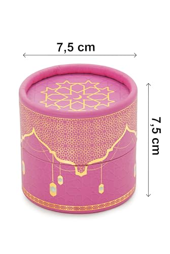 ihvan online Mini Quran & Tesbih Gift Set with Cylinder Box – 99 Pearl Muslim Prayer Beads, Misbaha Tasbeeh Sibha Mala – Islamic Ramadan, Eid & Mawlid Gift for Men & Women, Pink - color: Pink