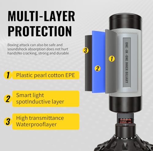 Smart Music Punching Bag 69",4 Training Modes,Can Connect to Bluetooth Smart Music Boxing Bag with 2 Pairs of Boxing Gloves for Home,Office and Gym Workout.